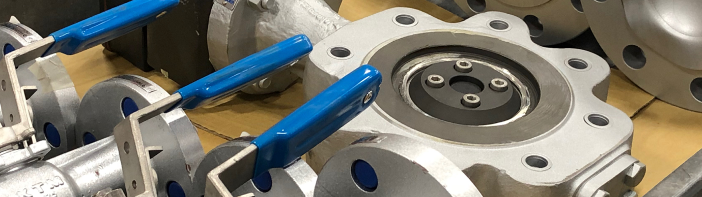 A close-up view of a metal component on an isolation valve
