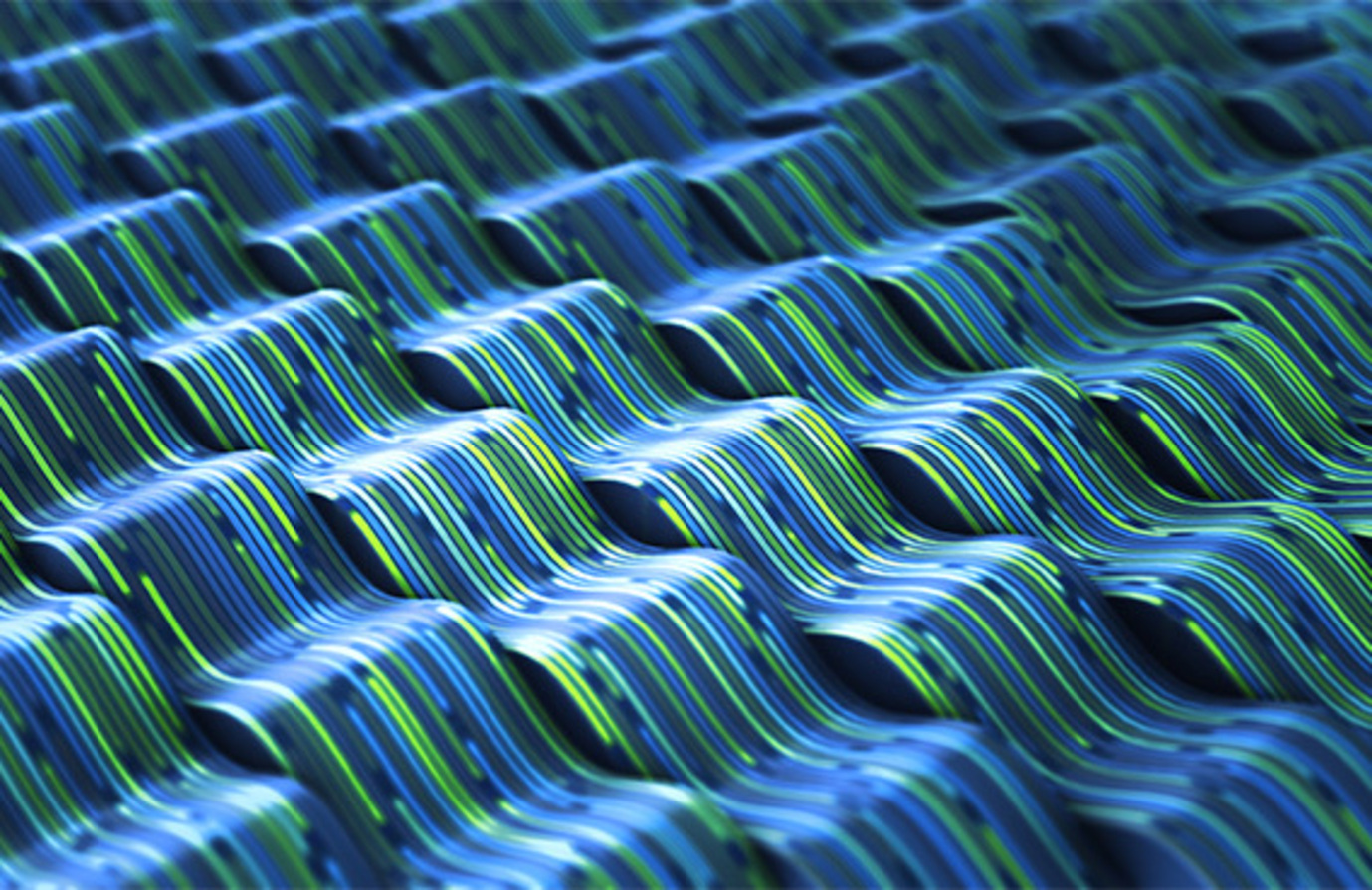 Cybersecurity data flowing with high speed showing digital transformation technology.