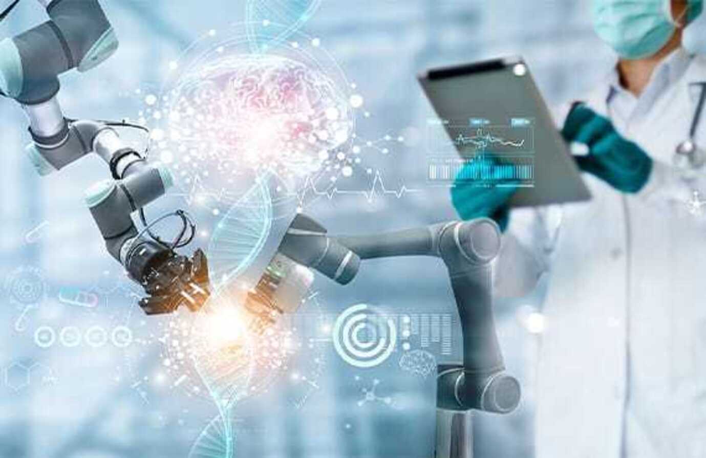 A physician reviews a tablet, highlighting advancements in digital transformation for life sciences.