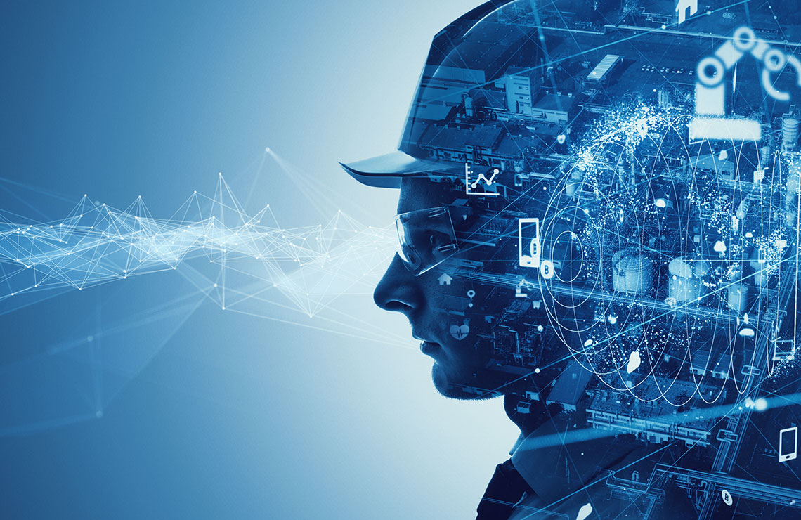 Automation engineer concept showing evolution of managed services